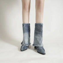 Ladda upp bild till gallerivisning, Denim Cowgirl Boots
